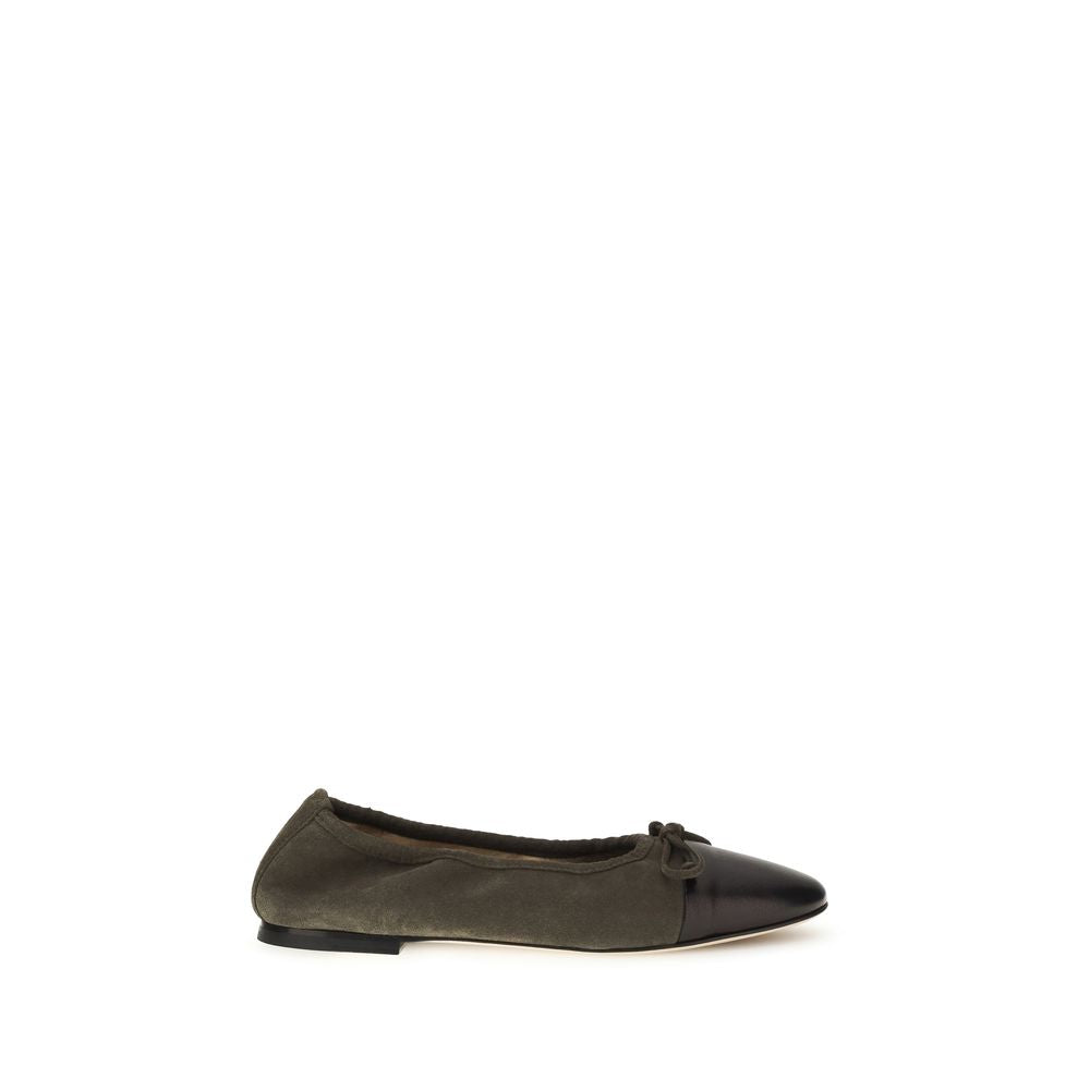 Ballet Flat Shoes by Dear Frances for women in bos taurus calf suede leather bicolour presents a impeccable silhouette as Gala Women's Bos Taurus Calf Suede Leather Ballet Flat Shoes, artfully designed with a and a impeccable almond toe style for a refined, upscale finish.