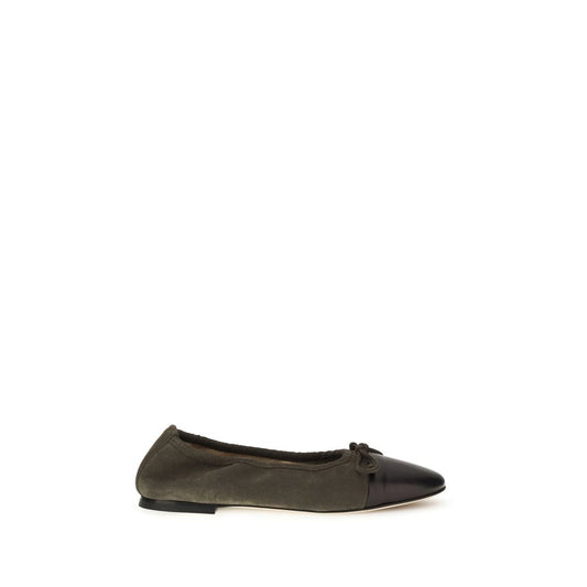 Ballet Flat Shoes by Dear Frances for women in bos taurus calf suede leather bicolour presents a impeccable silhouette as Gala Women's Bos Taurus Calf Suede Leather Ballet Flat Shoes, artfully designed with a and a impeccable almond toe style for a refined, upscale finish.
