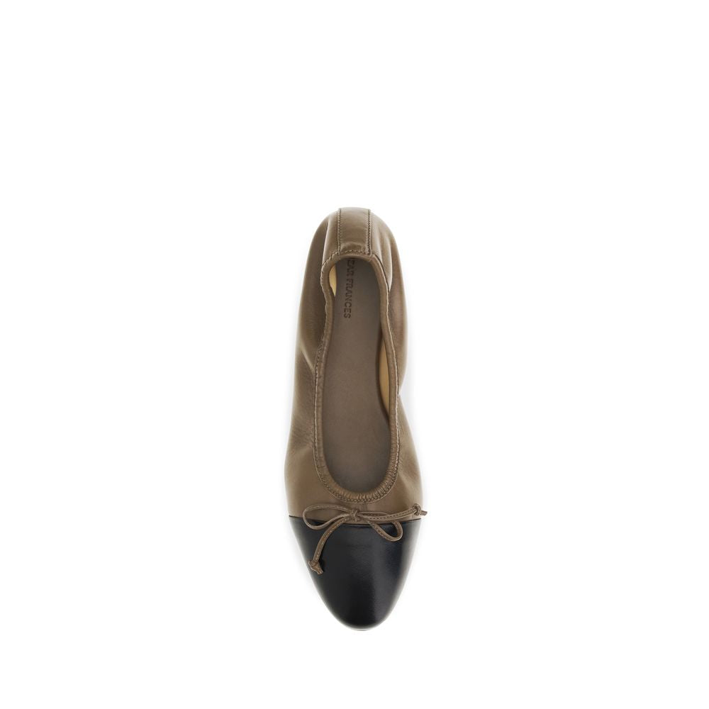 Ballet Flat Shoes by Dear Frances for women in bos taurus calf suede leather brown presents a effortless chic silhouette, showcasing the Gala Women's Bos Taurus Calf Suede Leather Ballet Flat Shoes design with a effortless chic and almond toe style for a sophisticated look.