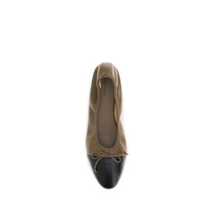 Ballet Flat Shoes by Dear Frances for women in bos taurus calf suede leather brown presents a effortless chic silhouette, showcasing the Gala Women's Bos Taurus Calf Suede Leather Ballet Flat Shoes design with a effortless chic and almond toe style for a sophisticated look.