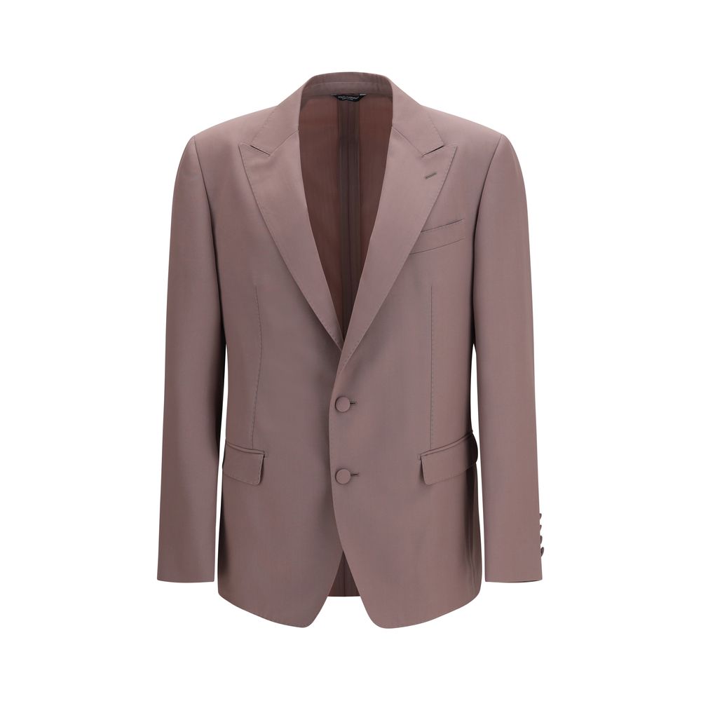 Blazer by Dolce & Gabbana for men in wool brown features an stylish silhouette, showcasing a sophisticated lapel peak-lapel neckline and stylish for a truly stylish finish.