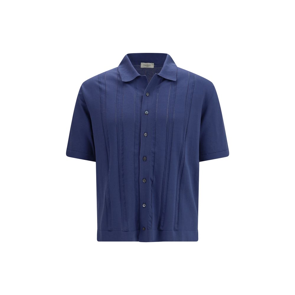 Polo Shirt by Piacenza Cashmere for men in cashmere cotton blend blue features a eye catching silhouette, showcasing a refined and for a eye catching finish.