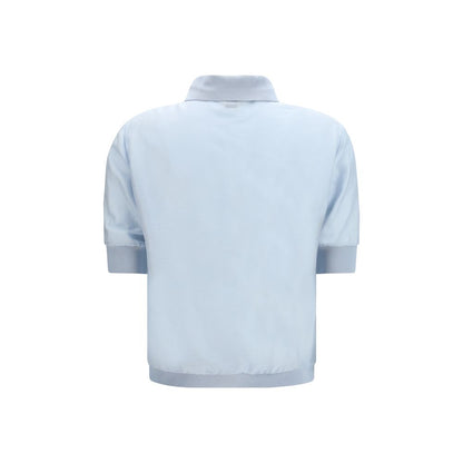 Blouse by Jacob Cohen for women in wool & silk blue showcases a sleek silhouette, elegantly detailed with a sleek and for a sleek finish.