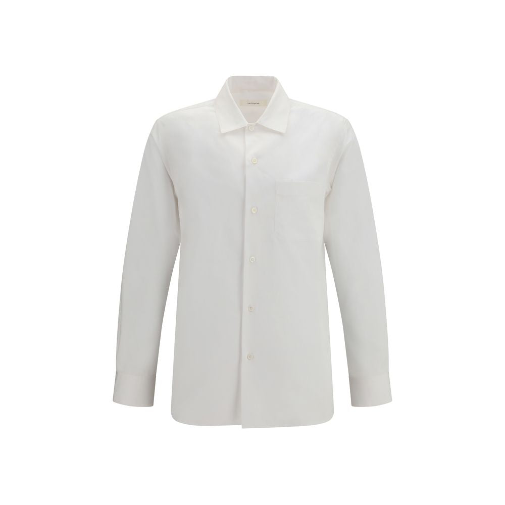 Dress Shirt by Umit Benan for men in cotton white showcases a sharp silhouette, elegantly detailed with a sharp and sharp long-sleeve.