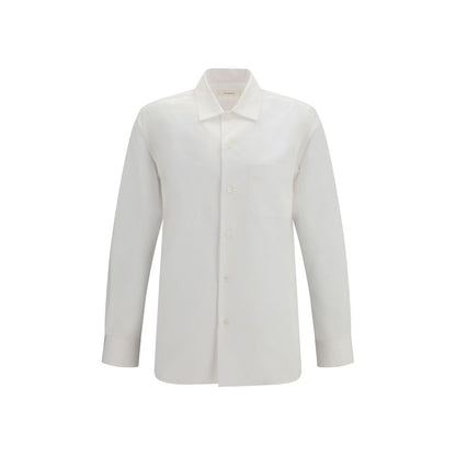 Dress Shirt by Umit Benan for men in cotton white showcases a sharp silhouette, elegantly detailed with a sharp and sharp long-sleeve.