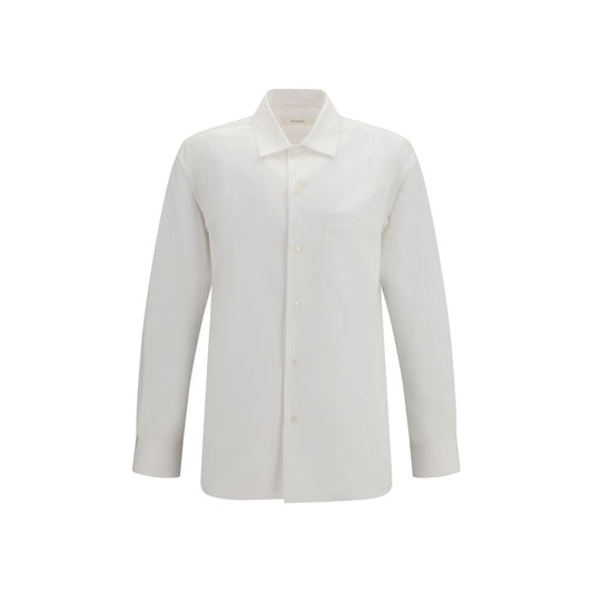 Dress Shirt by Umit Benan for men in cotton white showcases a sharp silhouette, elegantly detailed with a sharp and sharp long-sleeve.