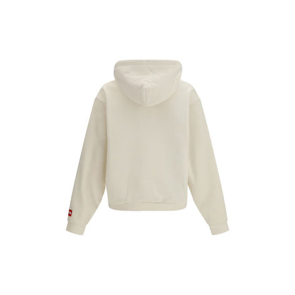 Sweatshirt Hoodie by The North Face for men in cotton polyester red & white features a slouchy chic silhouette, detailed with a slouchy chic and a signature hooded crew neckline for an elevated aesthetic.