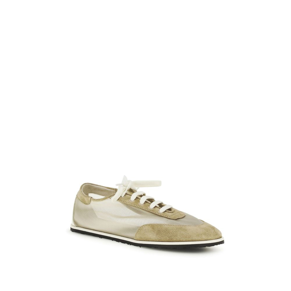 Sneakers by Dear Frances for women in polyamide & bos taurus calf leather beige presents a on trend silhouette from the Women's Low Top Polyamide & Bos Taurus Calf Leather Sneakers collection, showcasing a on trend low-top style for an elevated aesthetic.