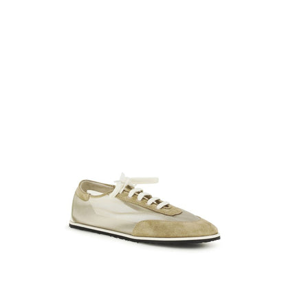 Sneakers by Dear Frances for women in polyamide & bos taurus calf leather beige presents a on trend silhouette from the Women's Low Top Polyamide & Bos Taurus Calf Leather Sneakers collection, showcasing a on trend low-top style for an elevated aesthetic.