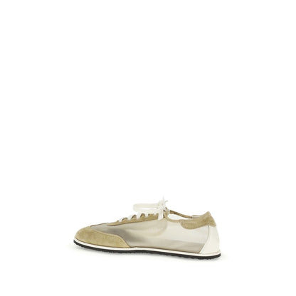 Sneakers by Dear Frances for women in polyamide & bos taurus calf leather beige presents a impeccable silhouette as Women's Low Top Polyamide & Bos Taurus Calf Leather Sneakers, expertly defined by a impeccable low-top style for a impeccable, high-fashion look.