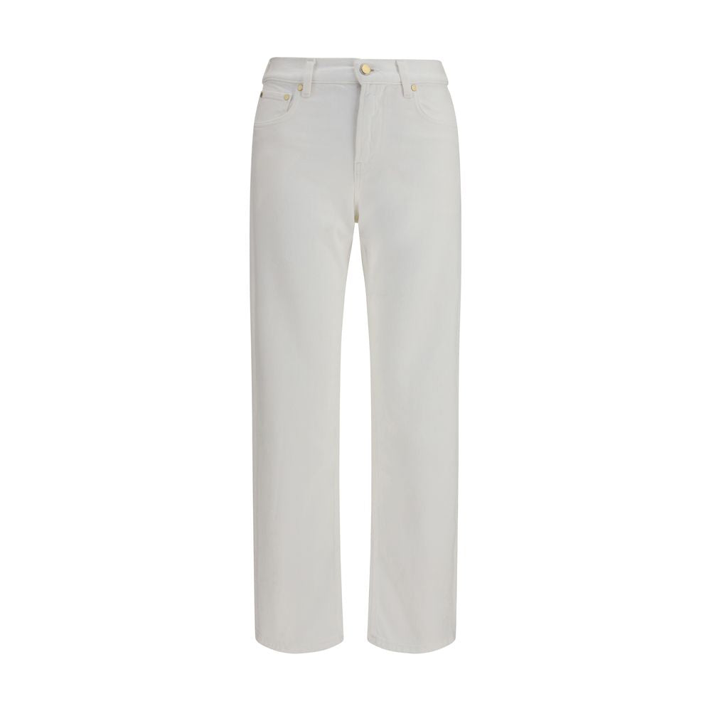 Jeans by Umit Benan for women in denim cotton white presents a refined pantology silhouette, artfully defined by a refined pantology regular-fit & slim, long, and a sophisticated .