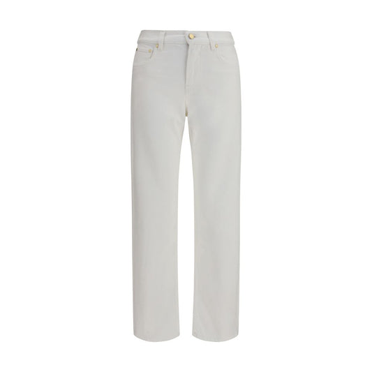 Jeans by Umit Benan for women in denim cotton white presents a refined pantology silhouette, artfully defined by a refined pantology regular-fit & slim, long, and a sophisticated .