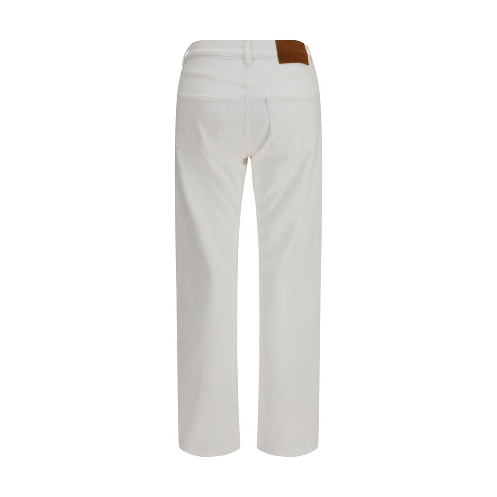 Jeans by Umit Benan for women in denim cotton white features an sartorial regular-fit & slim and long with a cut for a sartorial finish.