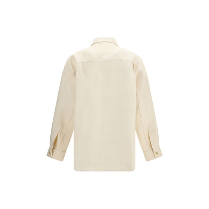 Overshirt by Umit Benan for women in linen beige, horn & natural presents a discerning silhouette, showcasing a sophisticated and for a truly discerning finish.