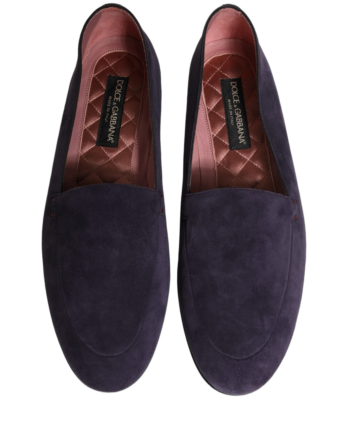 Dolce & Gabbana Violet Velvet Slip On Men Flats Loafers Shoes