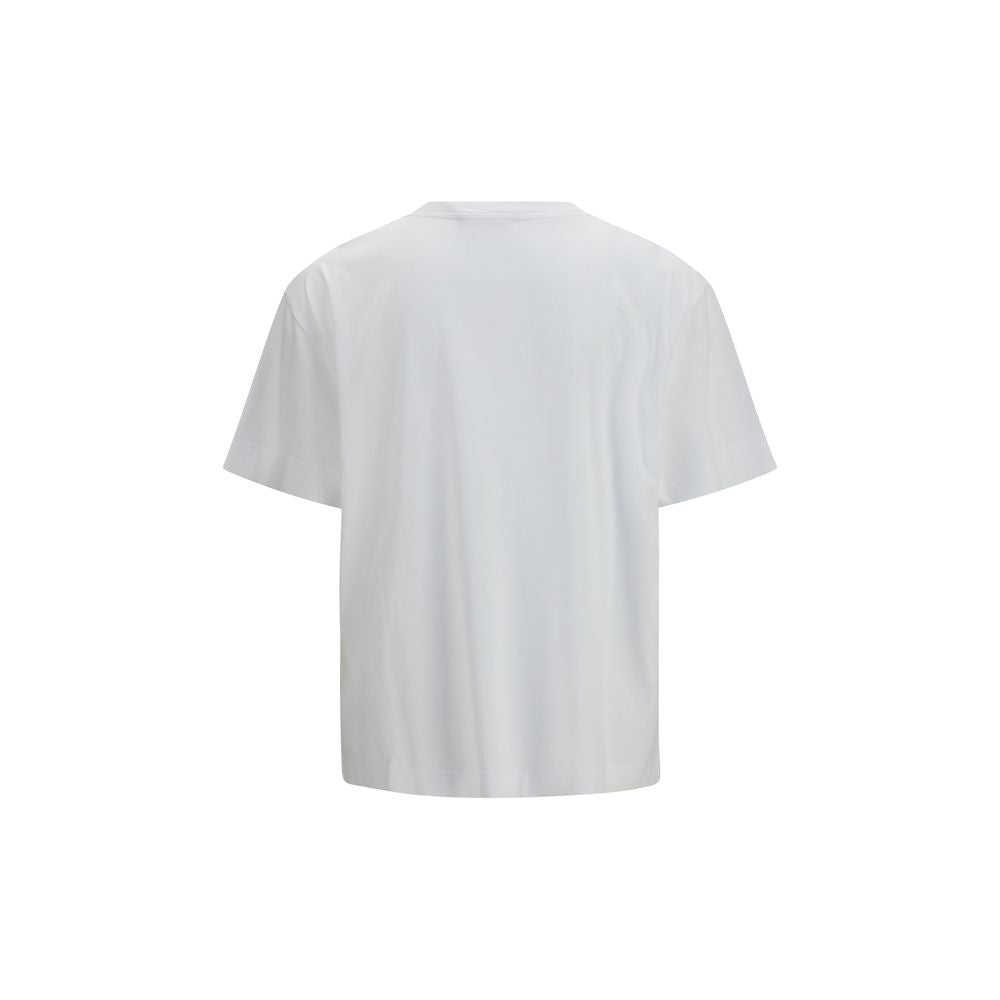 T-Shirt by Umit Benan for men in cotton white showcases a dramatic silhouette, elegantly detailed with a dramatic crew neckline and for a truly dramatic finish.