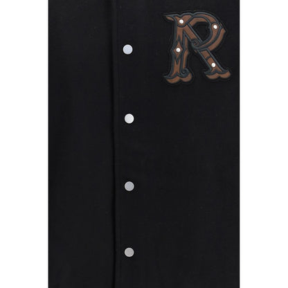 Bomber Jacket by Represent for men in leather & wool black features a city-ready silhouette, detailed with pockets and a city-ready .