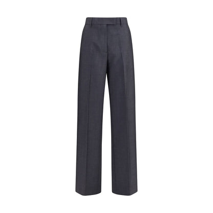 Trousers by Miu Miu for women in mohair wool gray presents a smart silhouette, meticulously detailed with a smart straight & regular-fit, a smart long, and a smart .