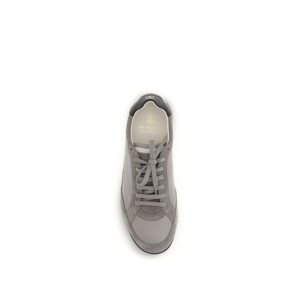 Sneakers by Brunello Cucinelli for men in bos taurus suede calf leather gray presents a on trend silhouette from the Men's Fashion Bos Taurus Suede Calf Leather Sneakers collection, showcasing a on trend fashion style for an elevated aesthetic.