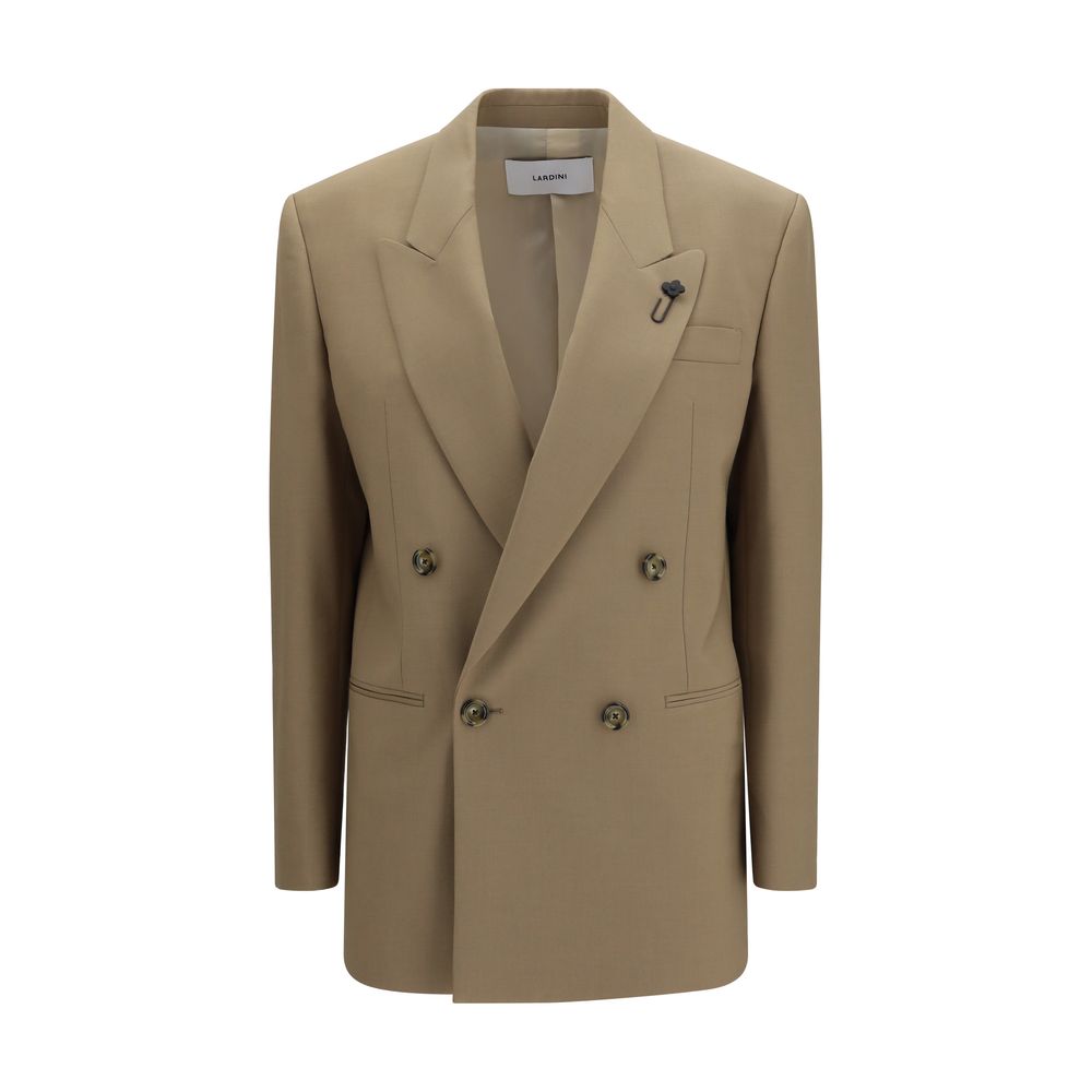 Blazer by Lardini for women in polyester & wool beige features an sartorial silhouette, showcasing a sophisticated and sartorial for a truly sartorial finish.
