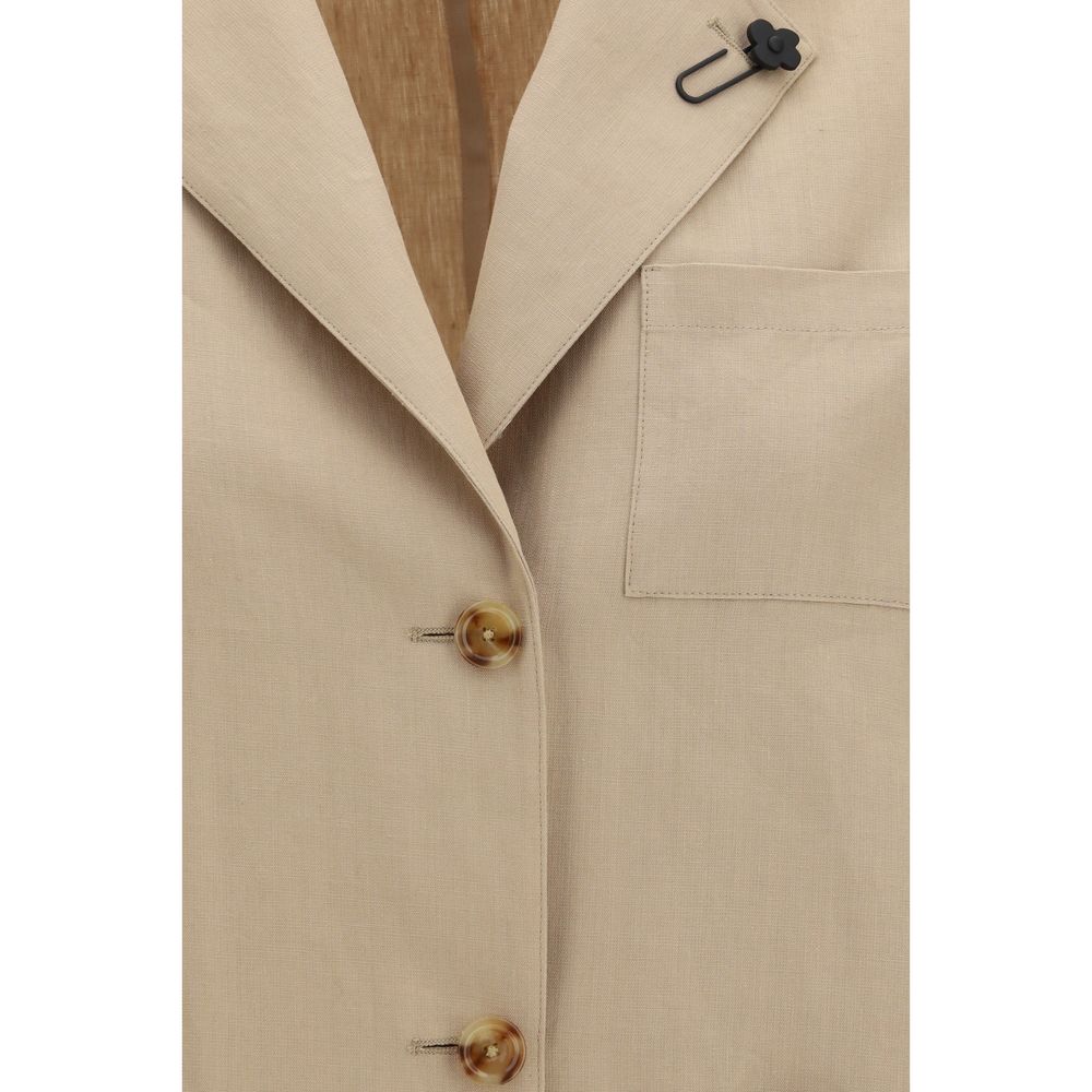 Overcoat by Lardini for women in wool & cotton beige, cream & patterned features a cosy chic silhouette, artfully detailed with a sophisticated and premium pockets for a cosy chic finish.