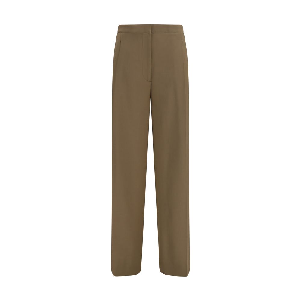 Casual Pants by Lardini for women in polyester & wool brown features a refined silhouette with a refined regular-fit & wide, defined by a and a refined long for a refined finish.