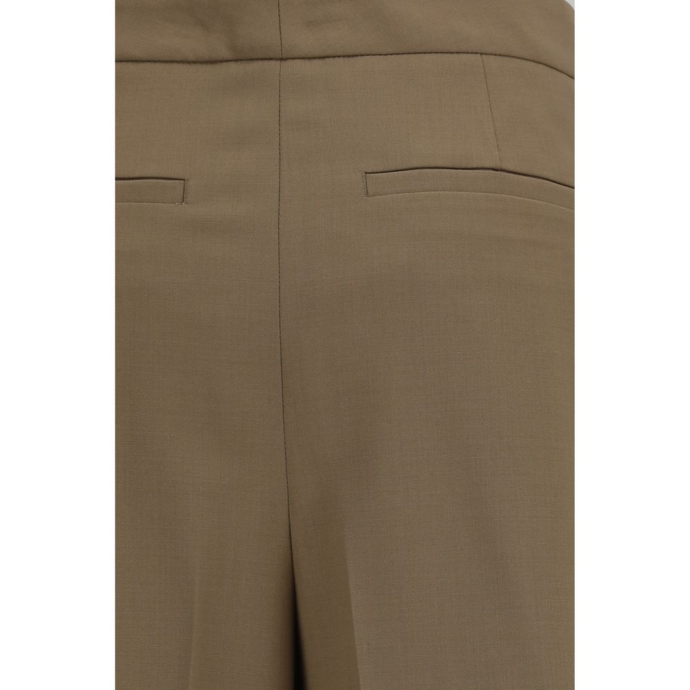 Casual Pants by Lardini for women in polyester & wool brown features an refined tailoring silhouette, showcasing a premium regular-fit & wide with a and long cut for a refined tailoring look.