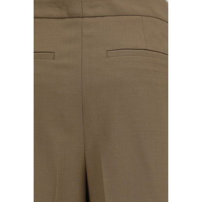 Casual Pants by Lardini for women in polyester & wool brown features an refined tailoring silhouette, showcasing a premium regular-fit & wide with a and long cut for a refined tailoring look.