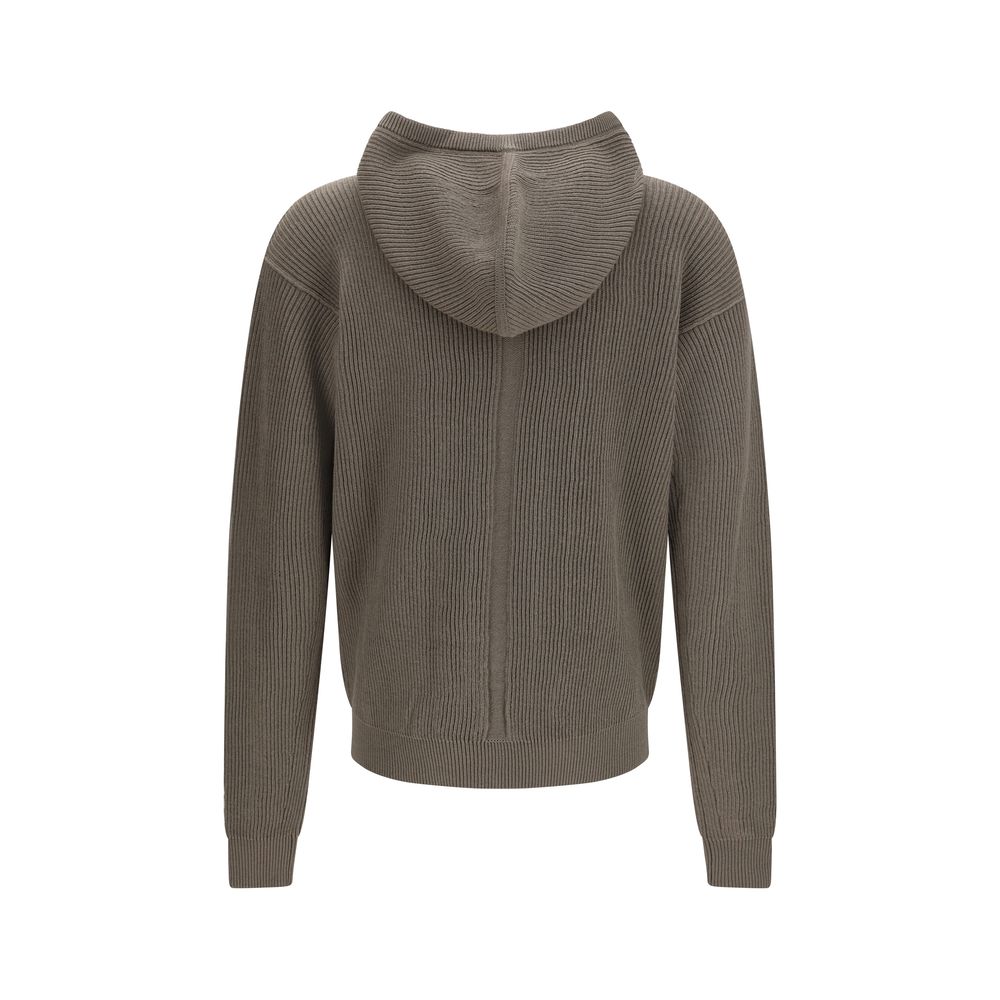 Sweatshirt Hoodie by Rick Owens for men in virgin wool gray & patterned features a edgy silhouette, detailed with a edgy hooded neckline and for a refined finish.
