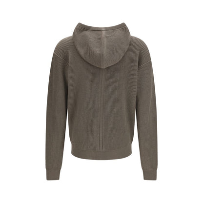 Sweatshirt Hoodie by Rick Owens for men in virgin wool gray & patterned features a edgy silhouette, detailed with a edgy hooded neckline and for a refined finish.