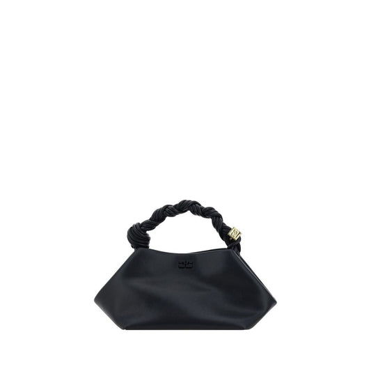 Handbag by Ganni for women in polyester polyurethane leather black features an refined silhouette, showcasing a secure magnetic, ample , and versatile shoulder-strap, handle & adjustable-strap for a sophisticated refined aesthetic.