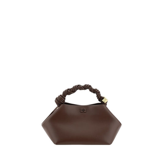 Mini Handbag by Ganni for women in nylon polyester polyurethane & calf leather brown features an refined silhouette, showcasing a secure magnetic, ample built-in-compartments, and versatile shoulder-strap, handle & adjustable-strap for a sophisticated refined aesthetic.