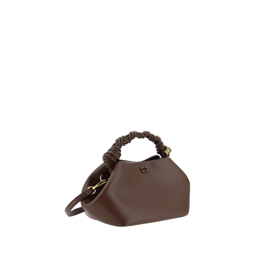 Mini Handbag by Ganni for women in nylon polyester polyurethane & calf leather brown features a refined silhouette, showcasing a secure magnetic, organized built-in-compartments, and versatile shoulder-strap, handle & adjustable-strap for a refined finish.