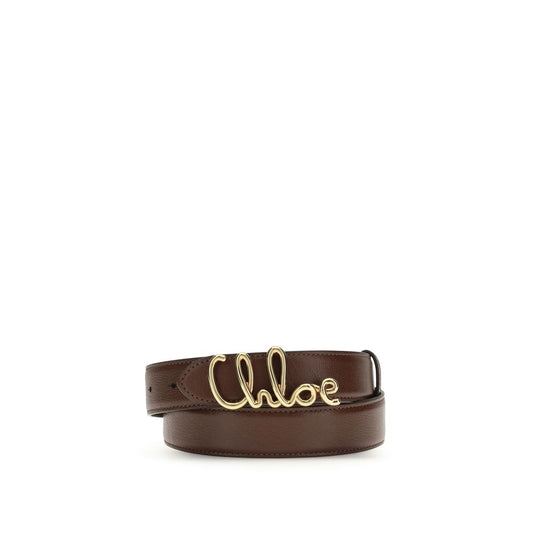 Belt by Chloé for women in bos taurus calf leather brown & gold presents a artisanal silhouette from the Bos Taurus Calf Leather Belt collection, showcasing an artisanal design and refined craftsmanship for a artisanal look.