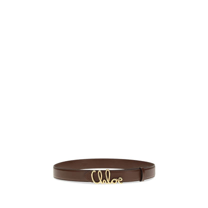 Belt by Chloé for women in bos taurus calf leather brown & gold features an artisanal finish, elegantly showcasing the signature style and artisanal craftsmanship of the Bos Taurus Calf Leather Belt design.