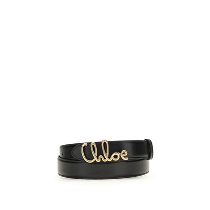 Belt by Chloé for women in bos taurus calfskin leather black & gold features an artisanal silhouette, showcasing the artisanal craftsmanship of the Bos Taurus Calfskin Leather Belt collection for a artisanal finish.
