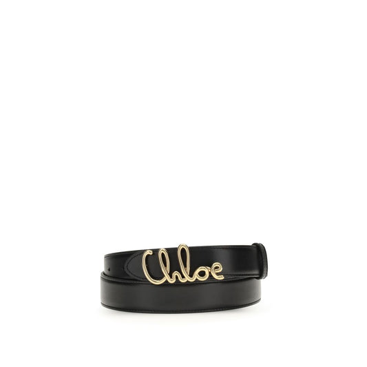 Belt by Chloé for women in bos taurus calfskin leather black & gold features an artisanal silhouette, showcasing the artisanal craftsmanship of the Bos Taurus Calfskin Leather Belt collection for a artisanal finish.