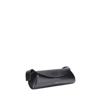 Large Shoulder Bag by Jil Sander for women in bos taurus calf leather black features a effortless chic silhouette with a secure magnetic & button, ample cardholder, and versatile shoulder-strap & adjustable-strap for a effortless chic finish.
