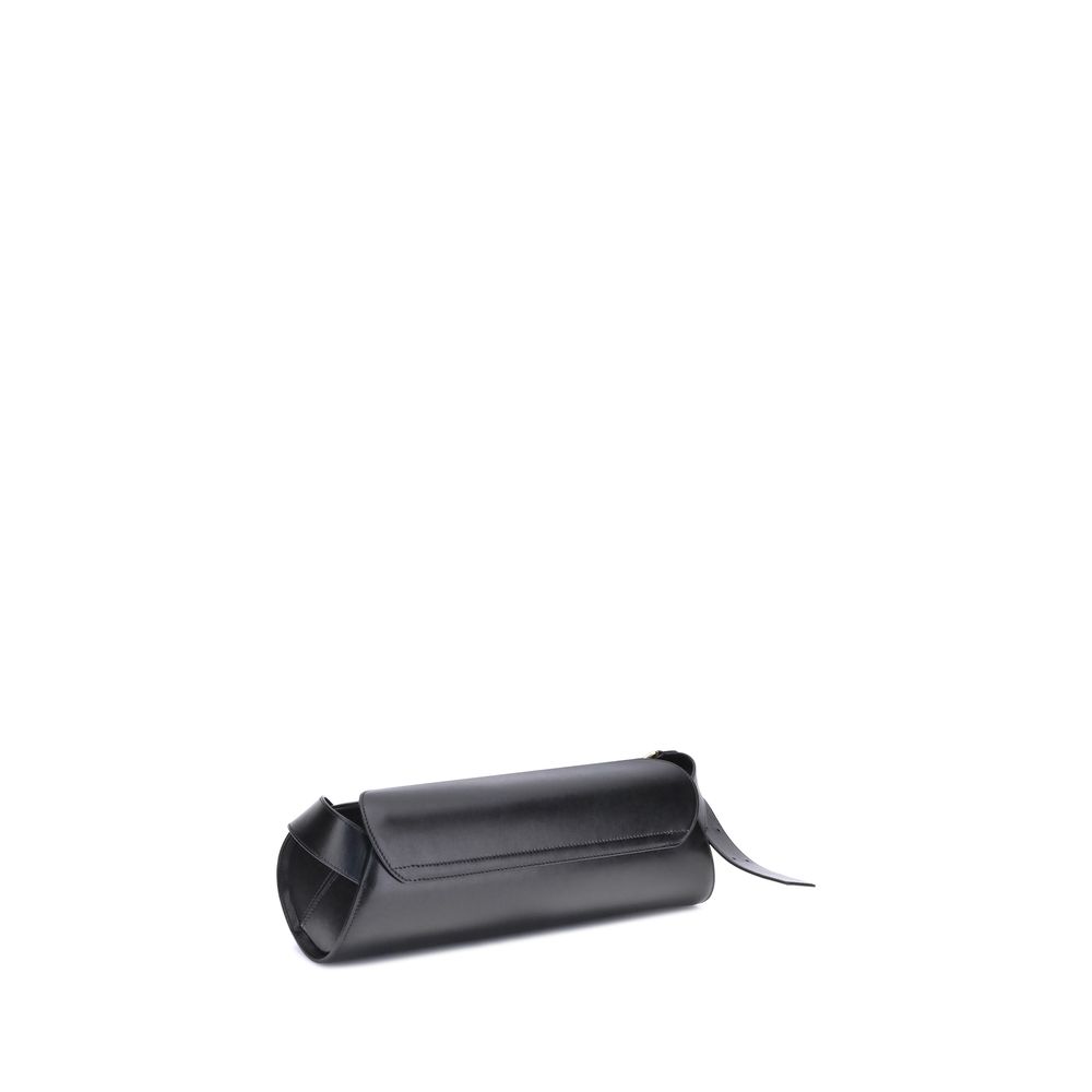 Large Shoulder Bag by Jil Sander for women in bos taurus calf leather black features a distinguished silhouette, showcasing a secure magnetic & button and distinguished cardholder with versatile shoulder-strap & adjustable-strap for a distinguished finish.