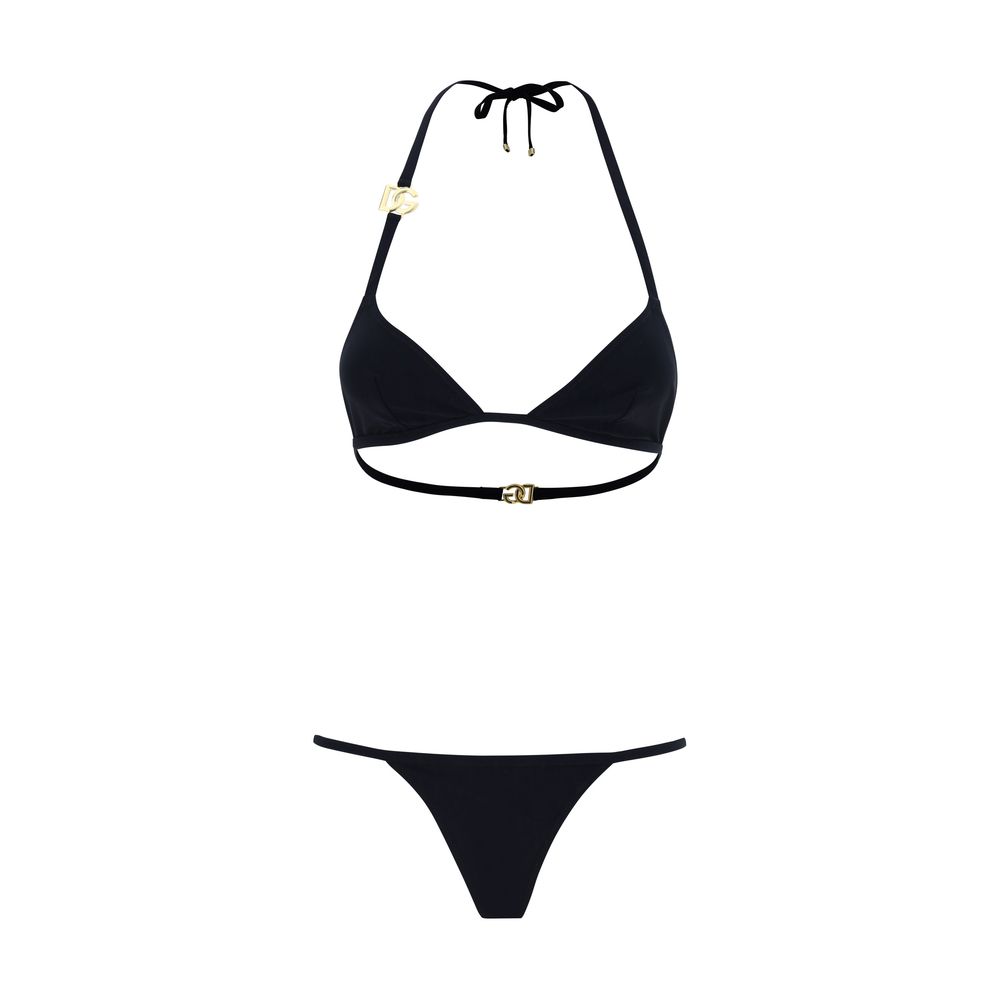 Bikini by Dolce & Gabbana for women in stretch nylon black & patterned features an riviera chic silhouette that beautifully encapsulates the signature aesthetic of the Women's Stretch Nylon Bikini.