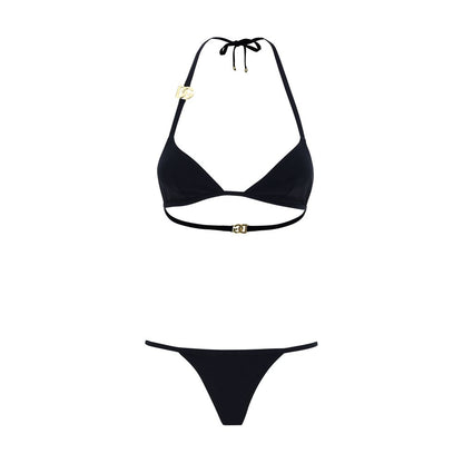 Bikini by Dolce & Gabbana for women in stretch nylon black & patterned features an riviera chic silhouette that beautifully encapsulates the signature aesthetic of the Women's Stretch Nylon Bikini.