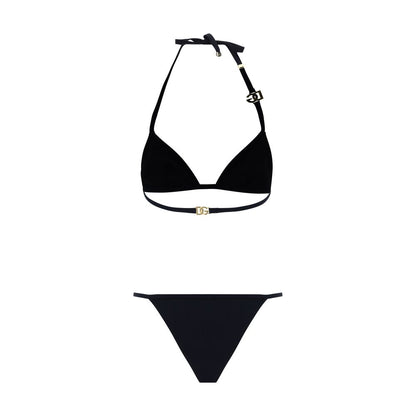 Bikini by Dolce & Gabbana for women in stretch nylon and black & patterned presents a sultry silhouette, artfully capturing the sophisticated aesthetic of Women's Stretch Nylon Bikini with a sultry finish.