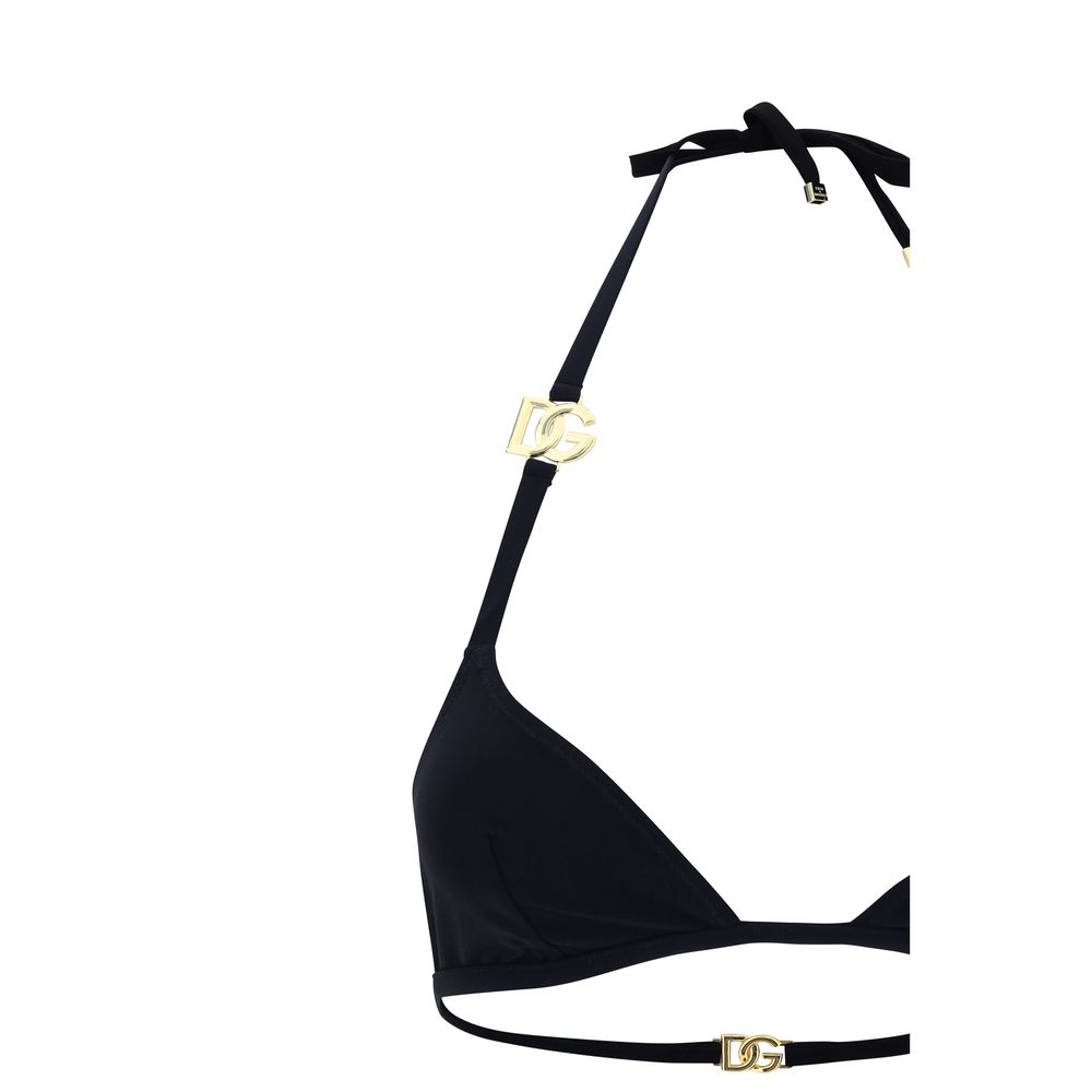 Bikini by Dolce & Gabbana for women in stretch nylon black & patterned features an dramatic silhouette, artfully capturing the essence of the dramatic Women's Stretch Nylon Bikini design with a sophisticated dramatic cut.