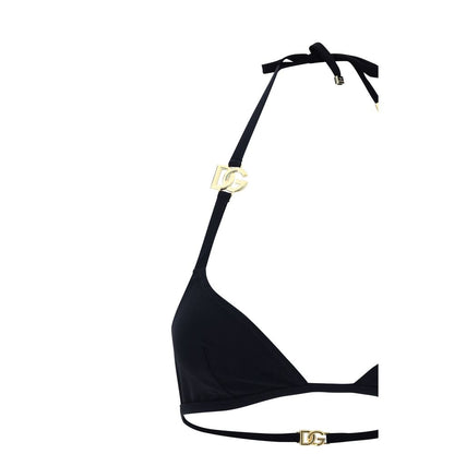 Bikini by Dolce & Gabbana for women in stretch nylon black & patterned features an dramatic silhouette, artfully capturing the essence of the dramatic Women's Stretch Nylon Bikini design with a sophisticated dramatic cut.