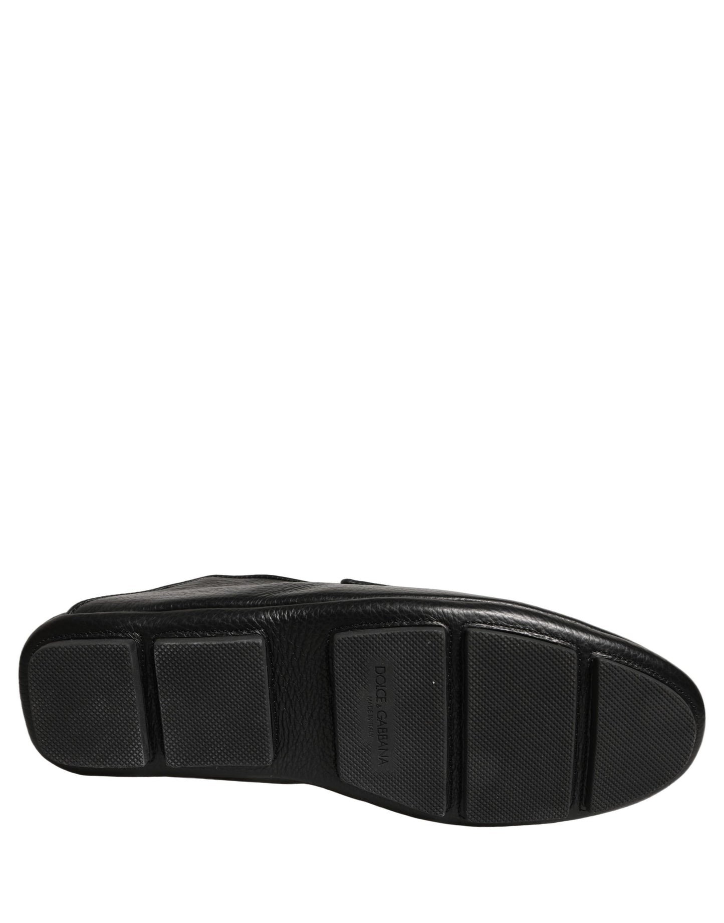 Dolce & Gabbana Black Deerskin Leather Driver Loafers Shoes