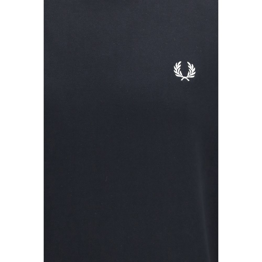 Sweatshirt by Fred Perry for men in cotton black, signature & striped features an provocated silhouette, detailed with a provocated and a refined for a sophisticated aesthetic.