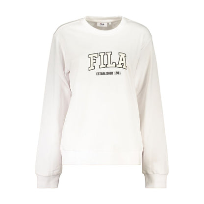 Sweatshirt by Fila for women in organic cotton & polyester white features an provocated silhouette, detailed with a provocated and a refined crew neckline for a sophisticated aesthetic.