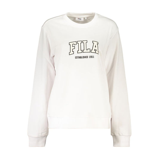 Sweatshirt by Fila for women in organic cotton & polyester white features an provocated silhouette, detailed with a provocated and a refined crew neckline for a sophisticated aesthetic.
