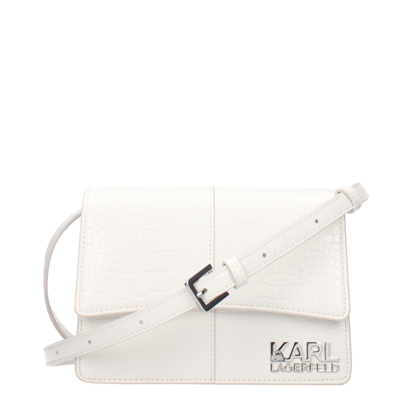 Karl Lagerfeld Polyethylene & Polyurethane Crossbody Handbag - White