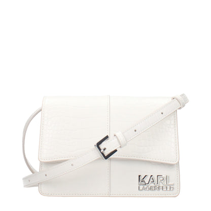 Karl Lagerfeld Polyethylene & Polyurethane Crossbody Handbag - White